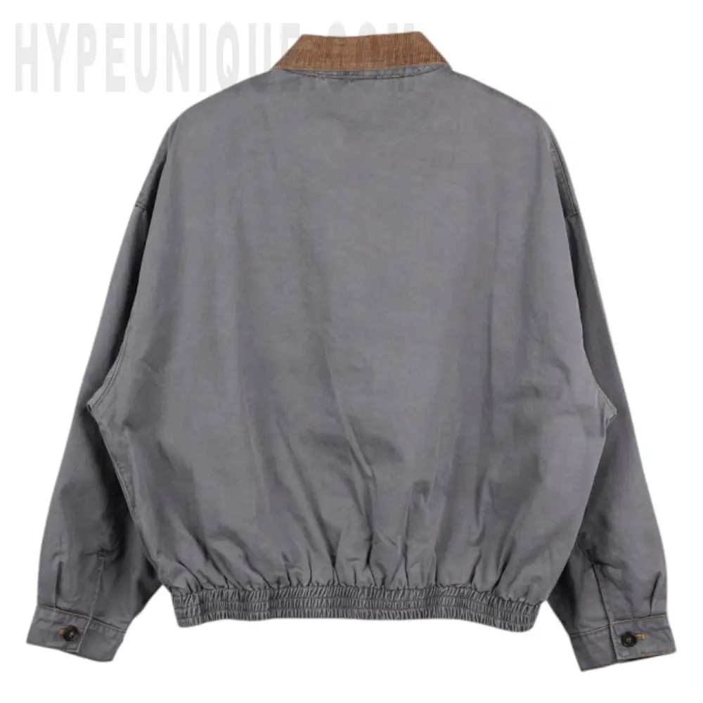 Velvet Collared Chambray Jacket 'Grey'