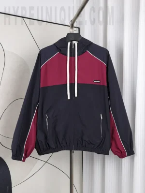 M1u M Grey Logo Rose Red Hoodie