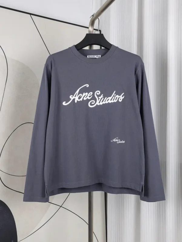 Acne Studios: Gray Logo T-shirt