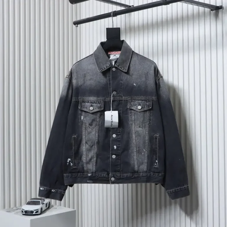 Acne Washed Ink-Splashed Denim Jacket