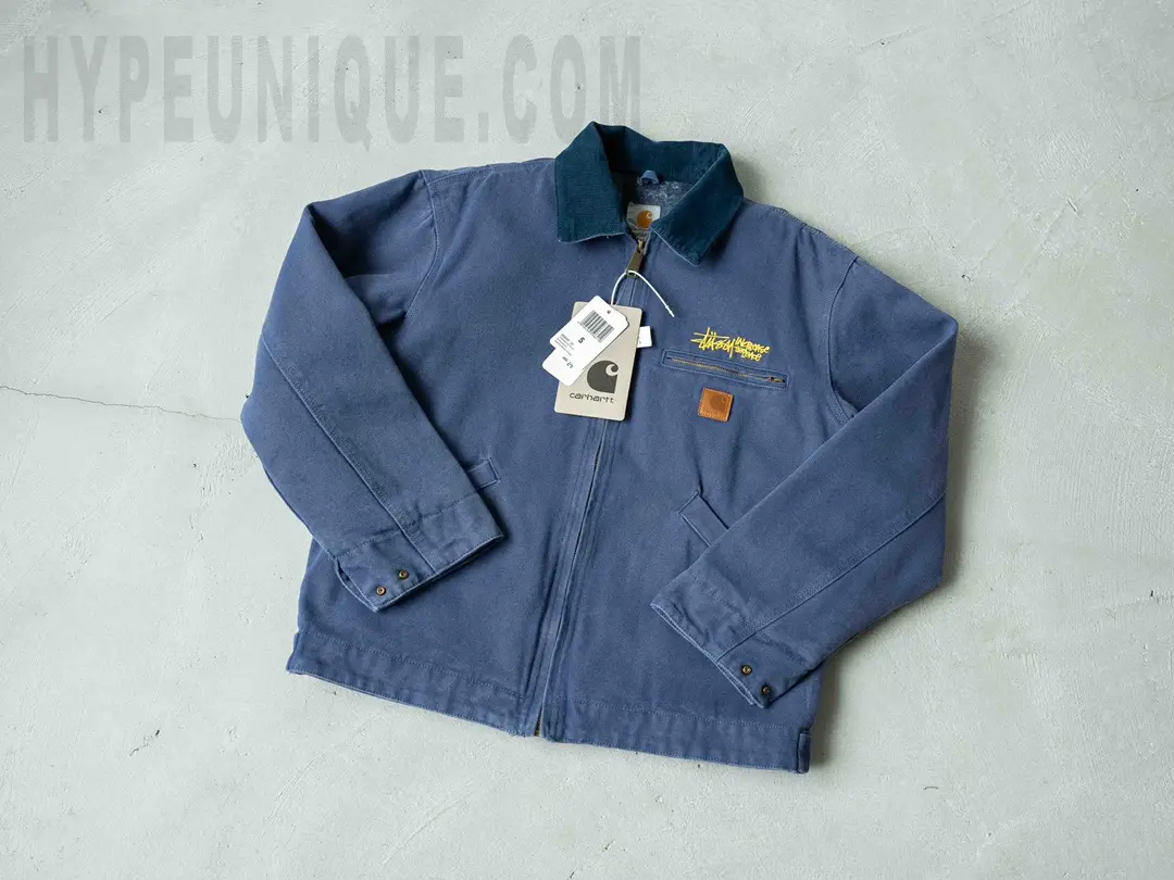 Carhartt X Stussy J97 Jacket Blue Front View