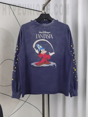 Saint Michael Disney FANTASIA DNF Long Tee T-shirt Navy Front view