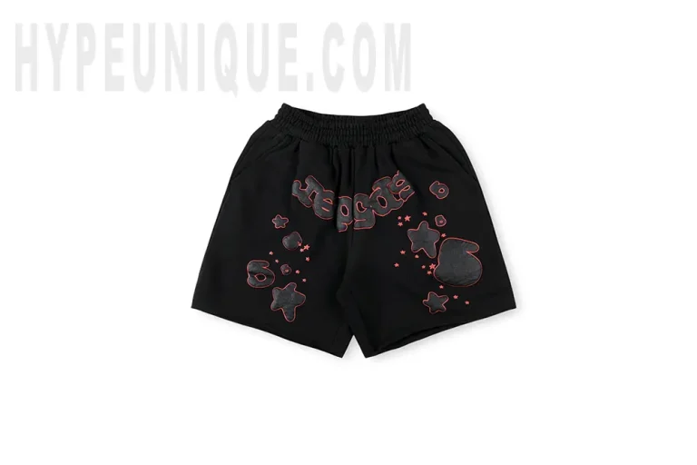 Sp5der Beluga Outline Sweatshort Black front view