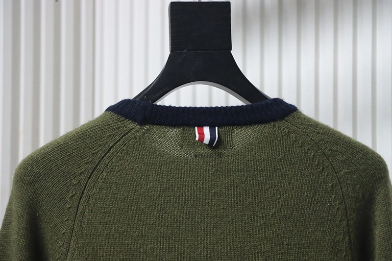 TB Colorblock Wool Crewneck Sweater