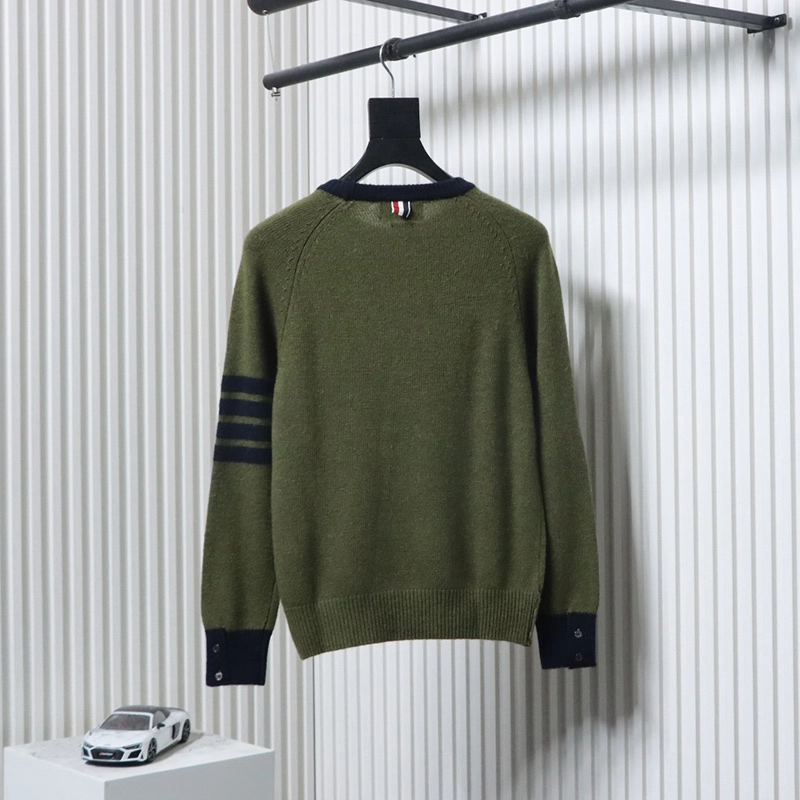 TB Colorblock Wool Crewneck Sweater