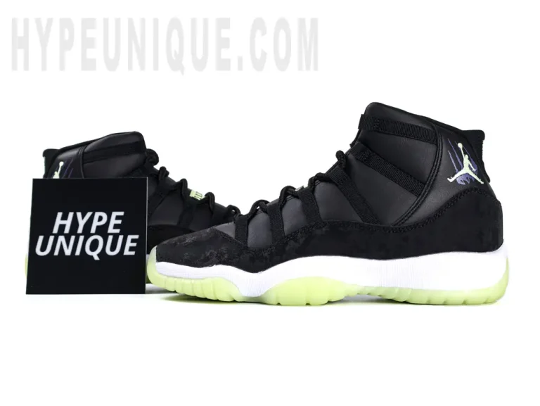 Jordan 11 Retro Black Barely Volt Front View