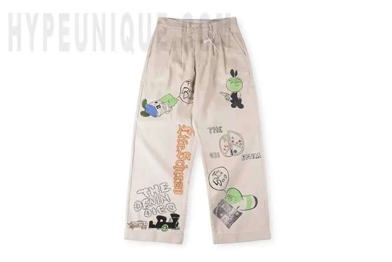 KAPITAL Ivy Wide-Leg Pleated Printed Cotton-Corduroy Trousers