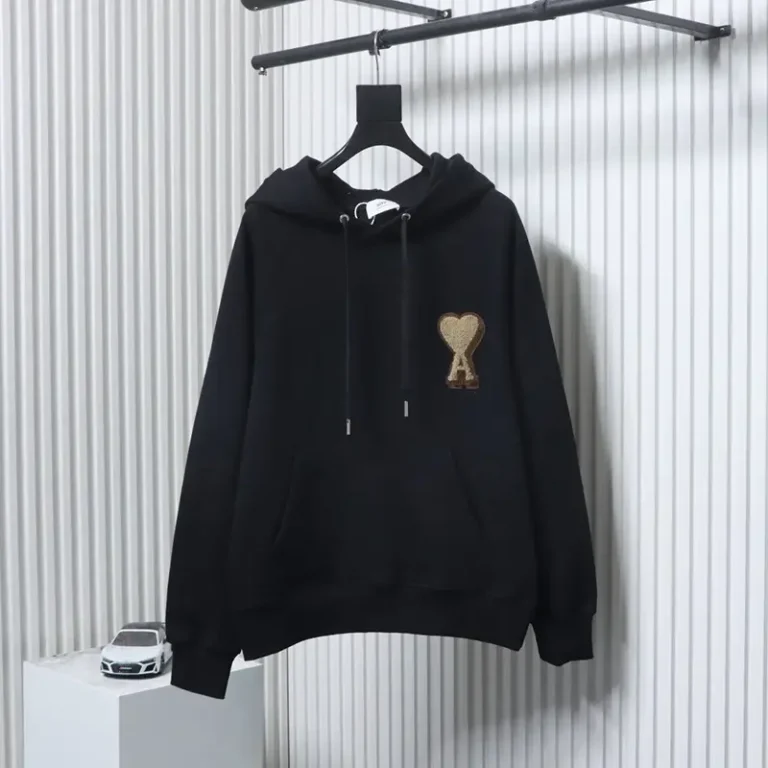 AMI Heart Logo Embroidered Hoodie
