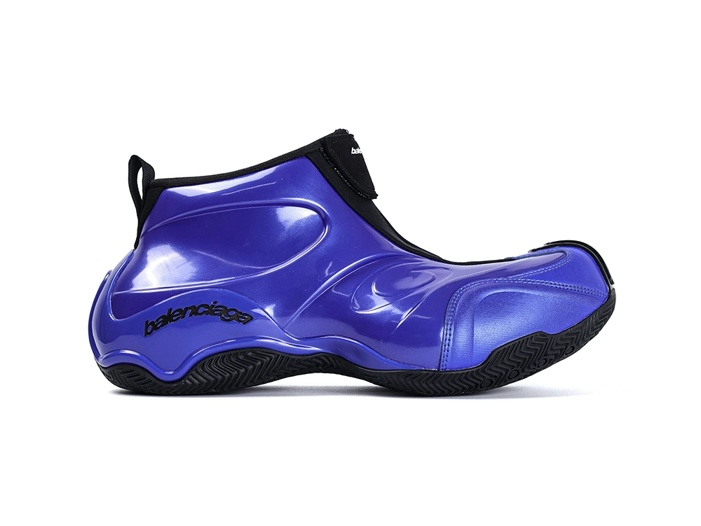 B Basketball Sneaker Metallic Blue shoe inner side
