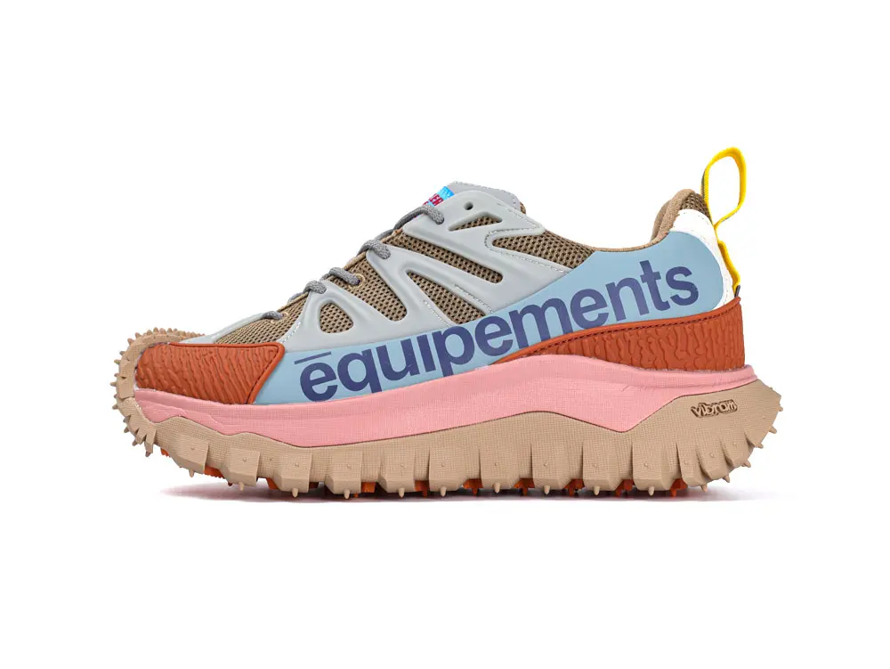 Colorful, modern trail running sneakers.