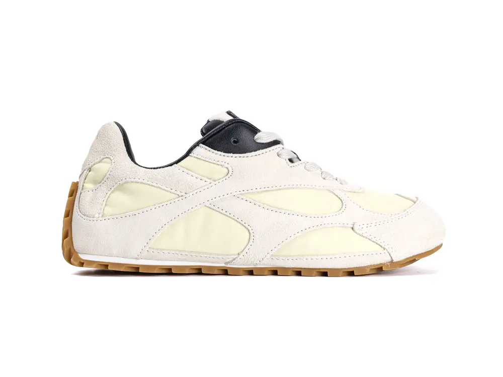 Front view of the outside of the left shoe