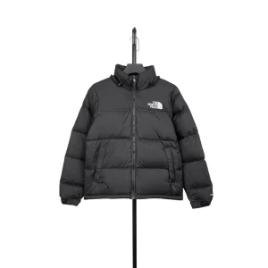 Black coat label with care instructions