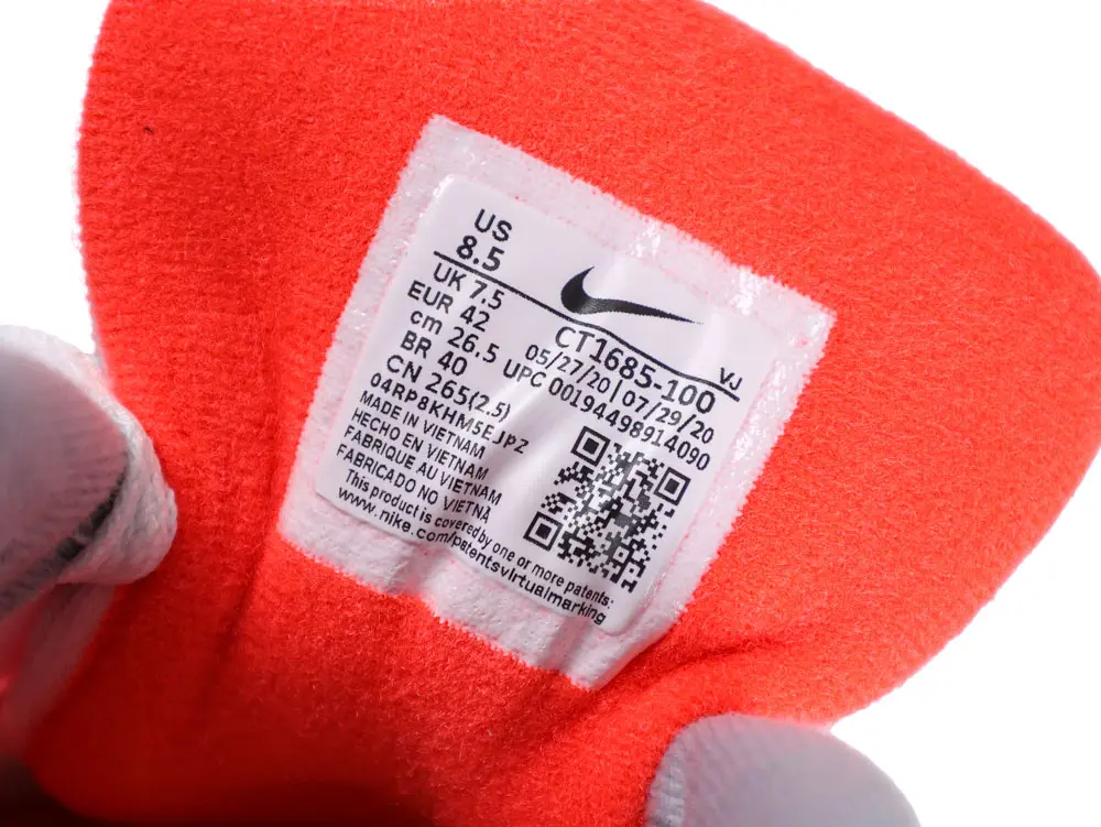 the size label