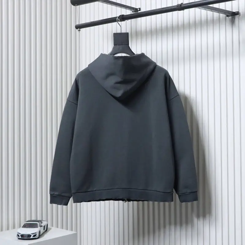 BLCG Colorful Letter Embroidered Distressed Double-Zip Jacket