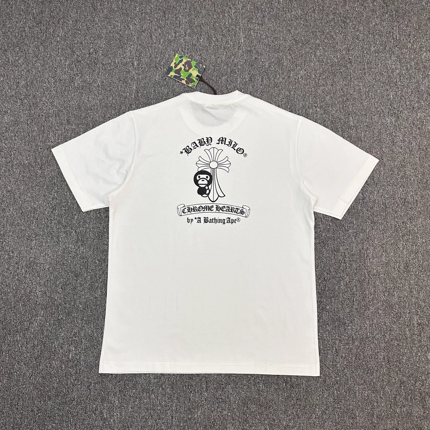 Back details of T-shirt with logo