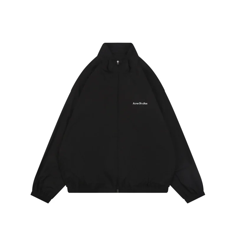 Acne Distressed Letter Print Cotton Jacket