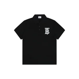 BBR B Letter Silicone Logo Polo T-Shirt -color Black