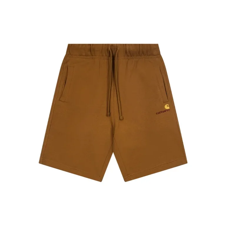 Carhartt WIP Classic Gold Logo Embroidered Sweat Short Color Tan