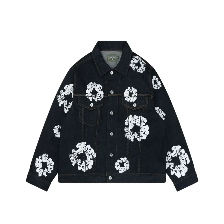 Denim Tears Cotton Wreath Selvedge Denim Jacket Black