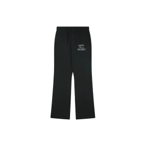 Black cotton pants featuring a white "Dept. de la Galerie" logo on the side.