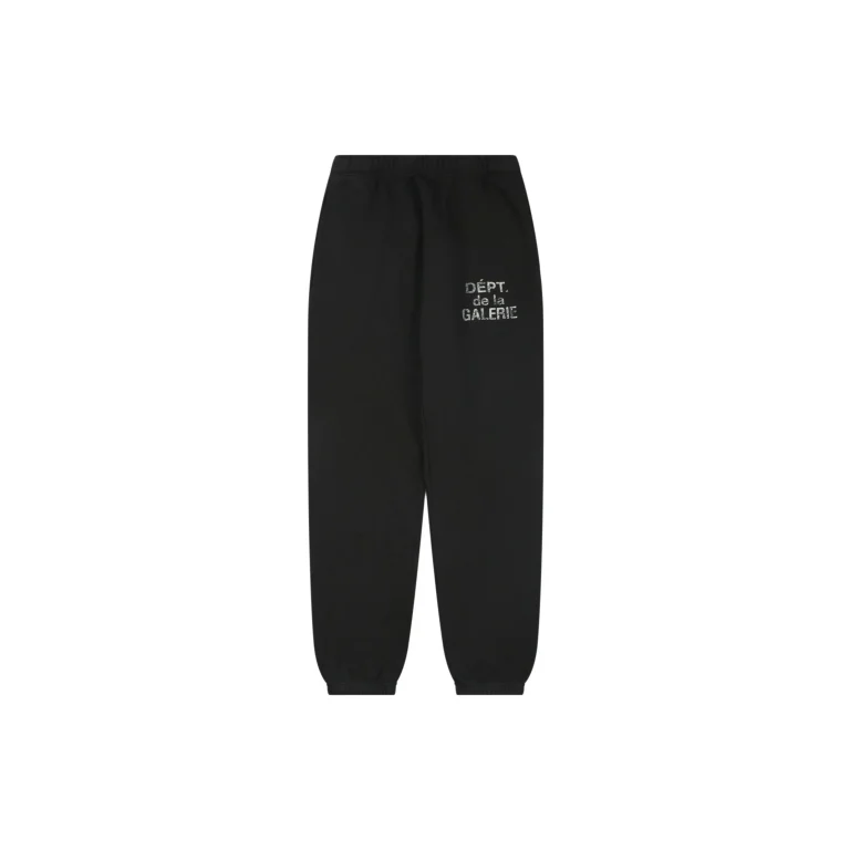 Gallery Dept Distressed French Logo Sweatpants Black