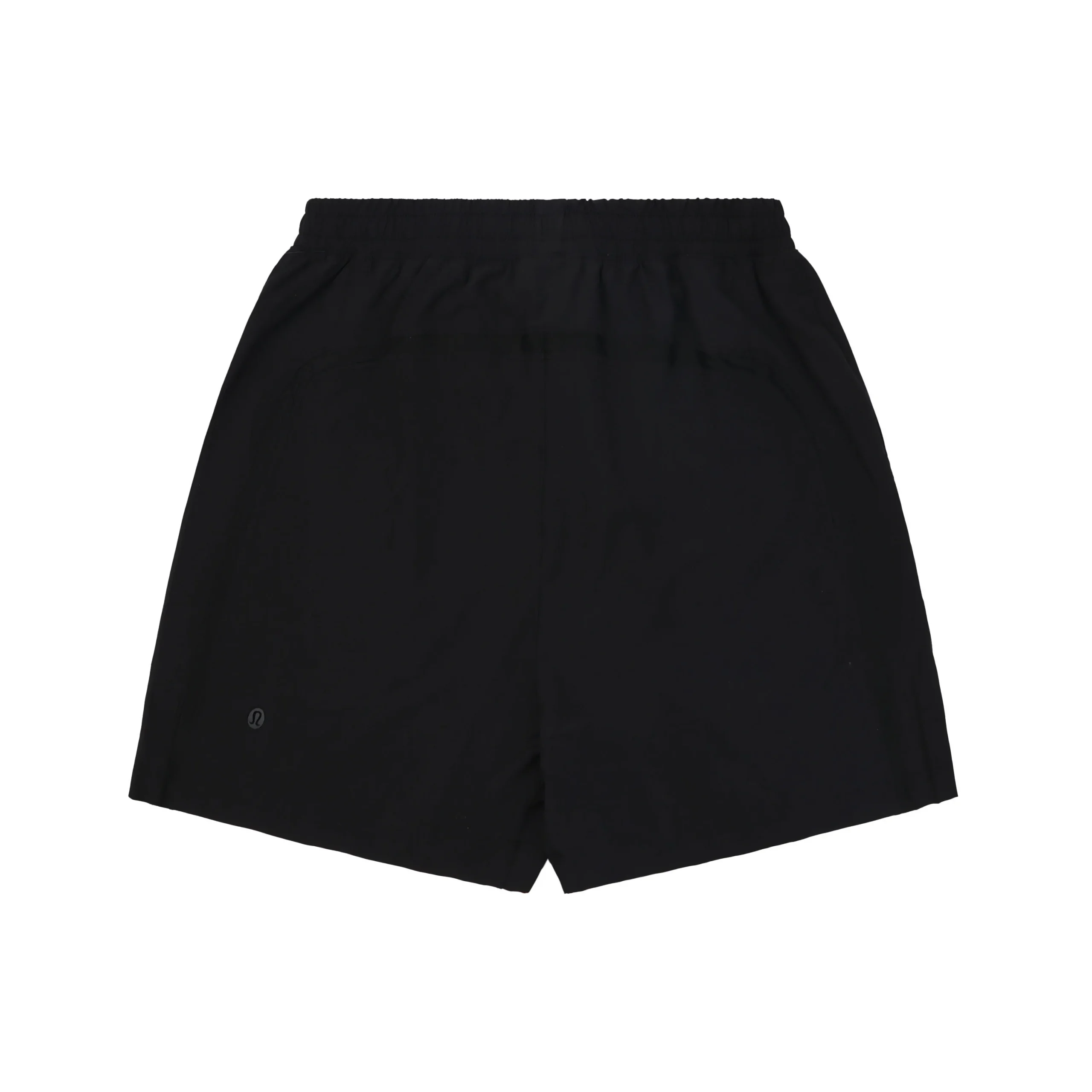 Black athletic shorts with elastic waistband, made from lightweight, breathable material.