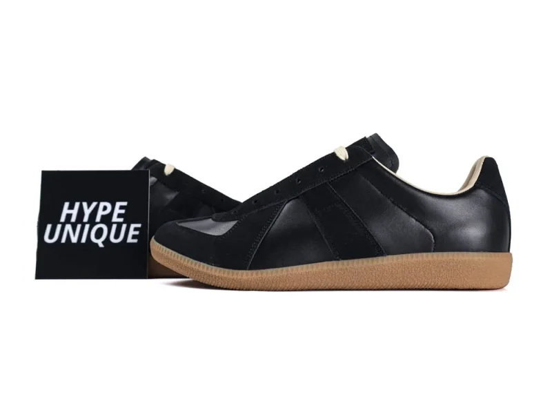 MM Replica Black Calfskin GAT Sneakers