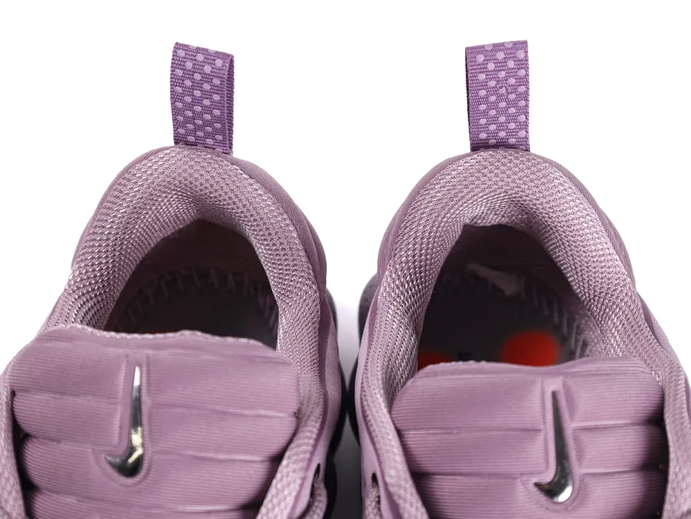 Purple mesh sneakers with a silver logo on the padded tongue and heel tab.