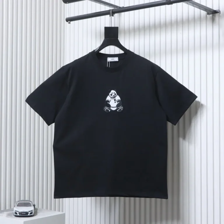AMI Panda Embroidery Cotton T-Shirt