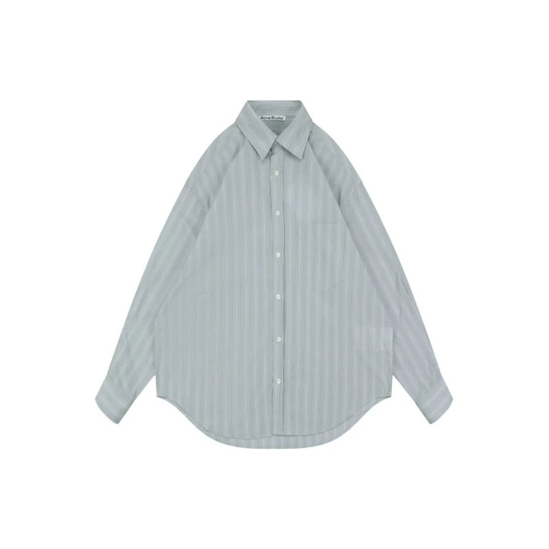 Acne Grey Striped Long Sleeve Shirt