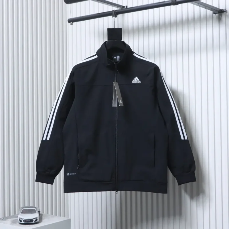 Adidas Retro Striped Double Zipper Jacket