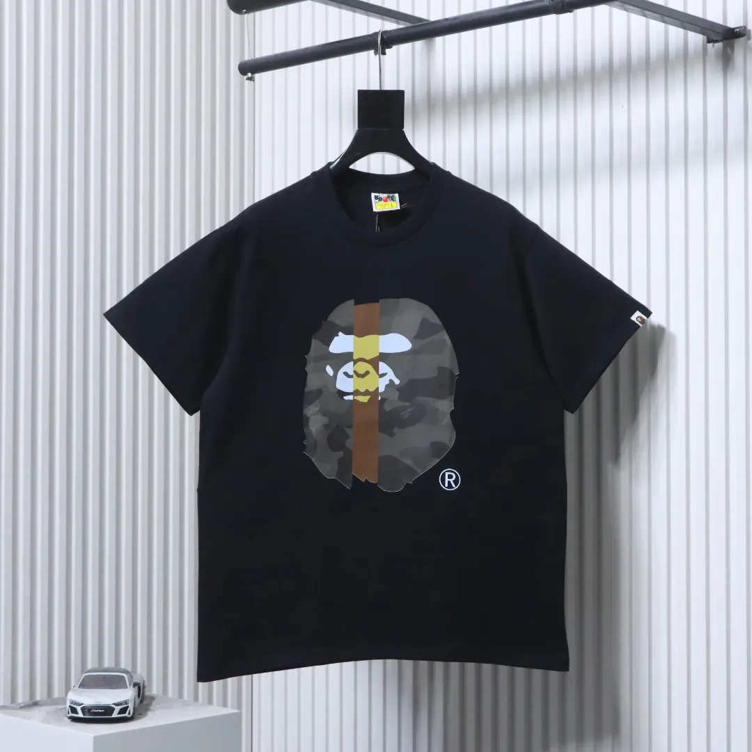 BAPE Vertical Stripe Camo Ape Head T-Shirt