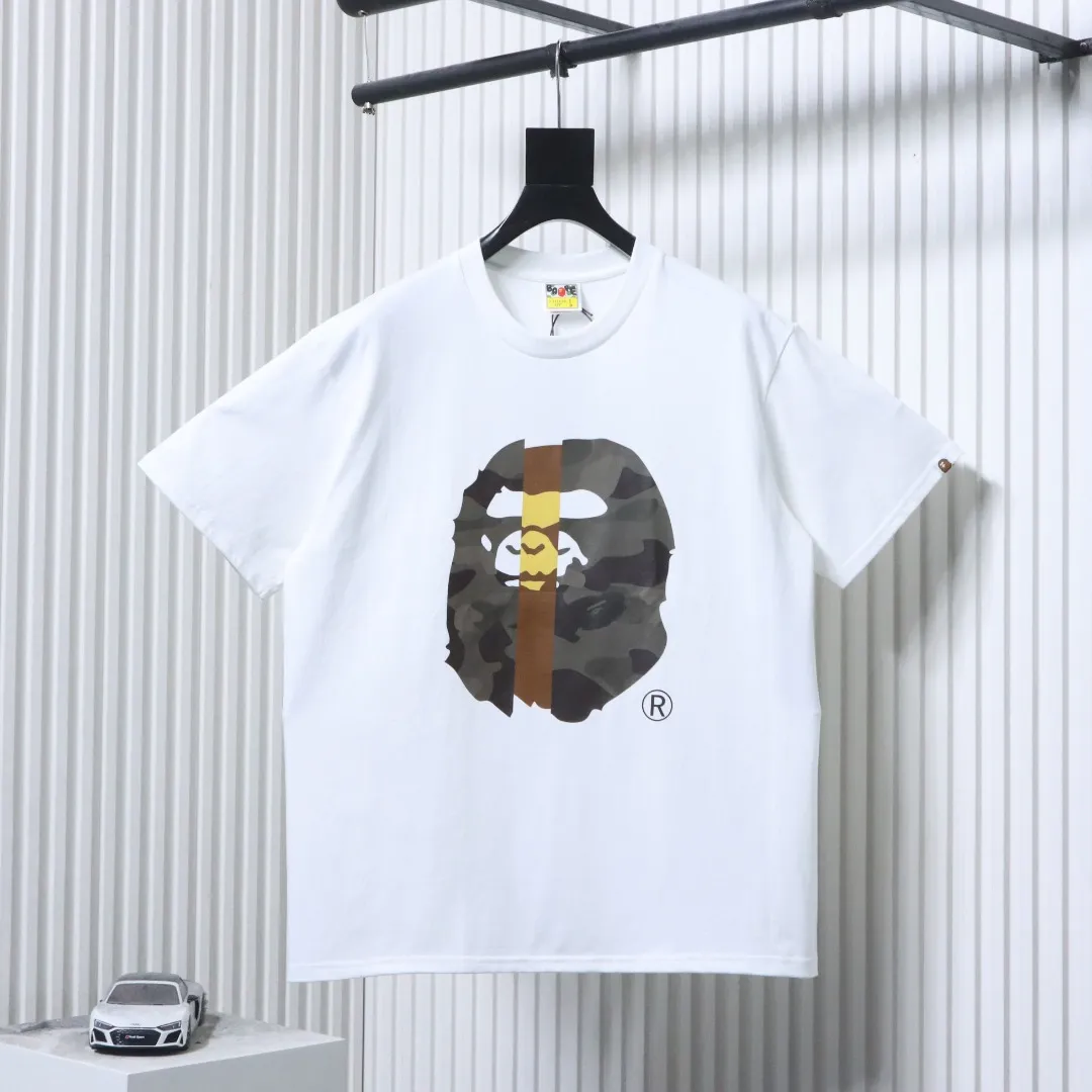 BAPE Vertical Stripe Camo Ape Head T-Shirt