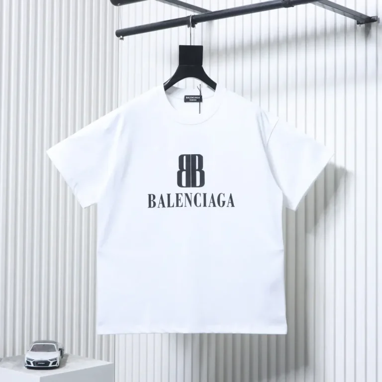 BLCG Double B Logo Print Cotton T-Shirt - White