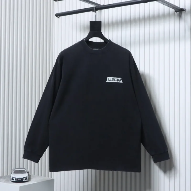 Tape Logo Distressed Cotton T-Shirt