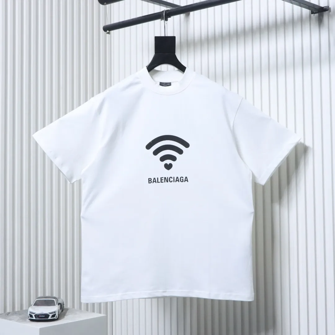 BLCG Wifi Heart Graphic Cotton Short Sleeve T-Shirt