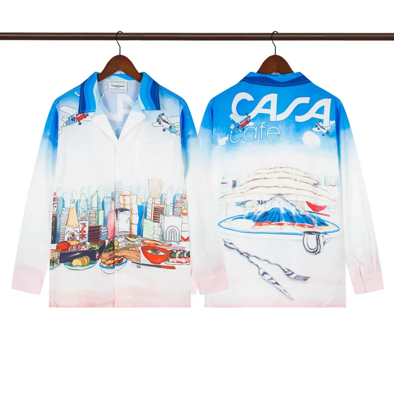 C-Blanca "Casa Cafe" Japanese Cuisine Silk Shirt