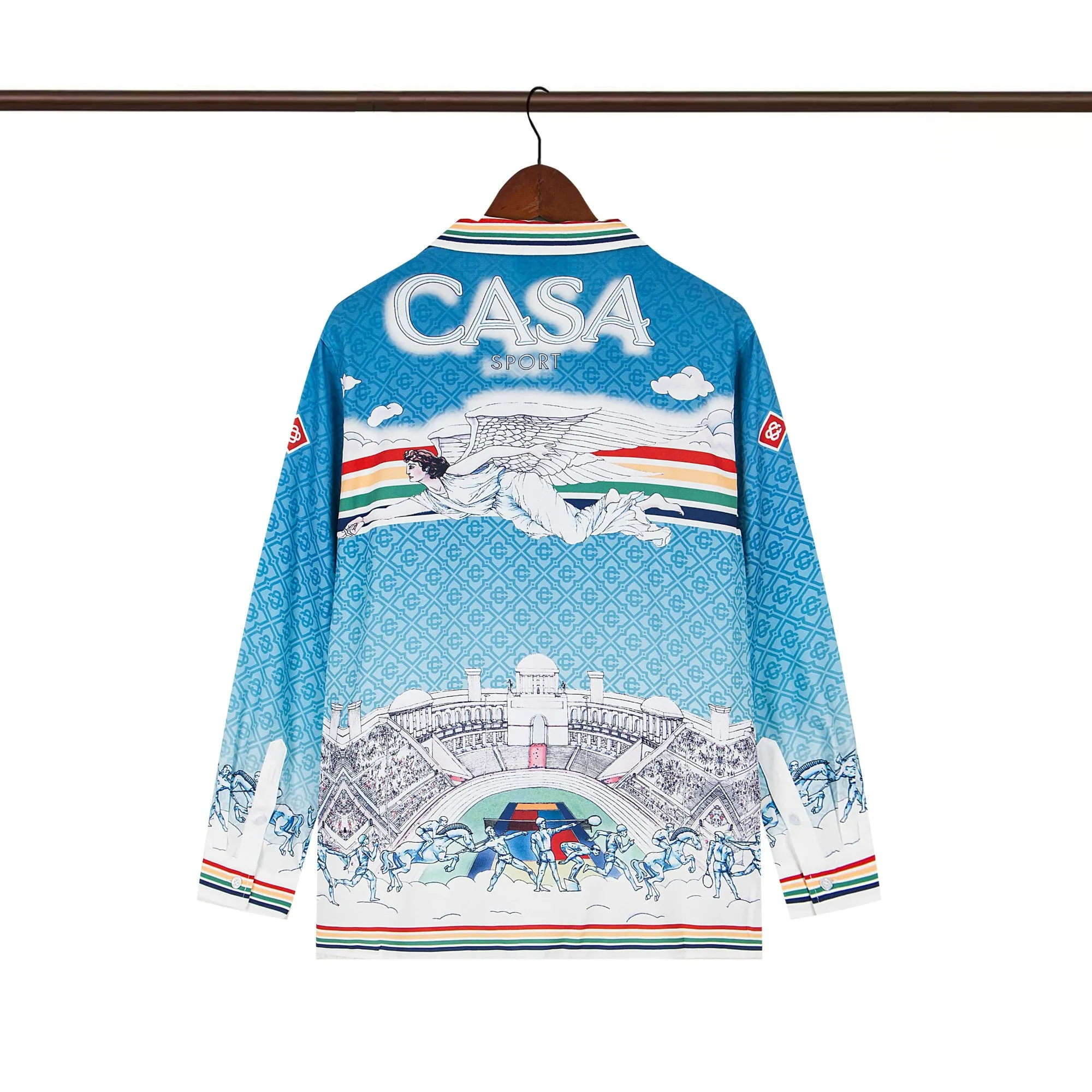 Back of C-Blanca "Casa Sport" Angelic Gradient Silk Shirt