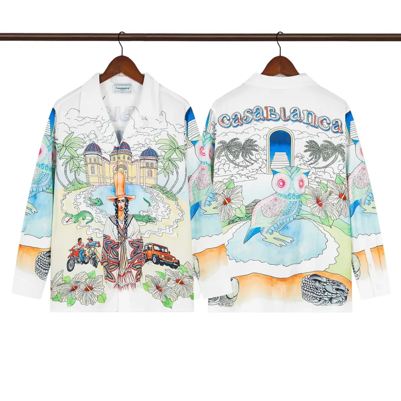 C-Blanca Southwestern Owl Scenic Silk Shirt
