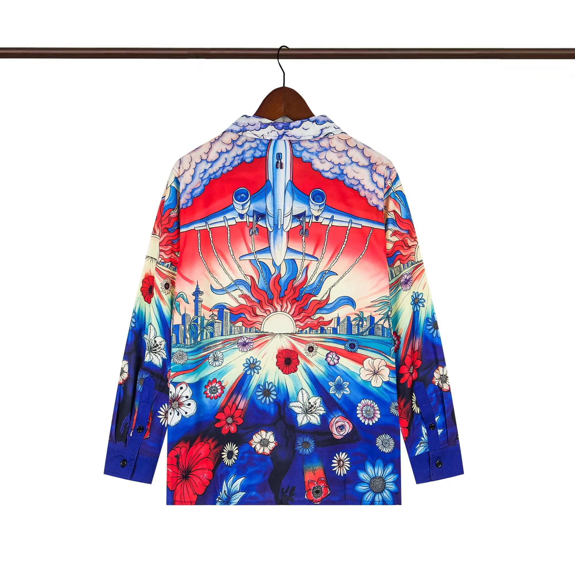 Back of C-Blanca Surreal Dream Long-Sleeve Silk Shirt
