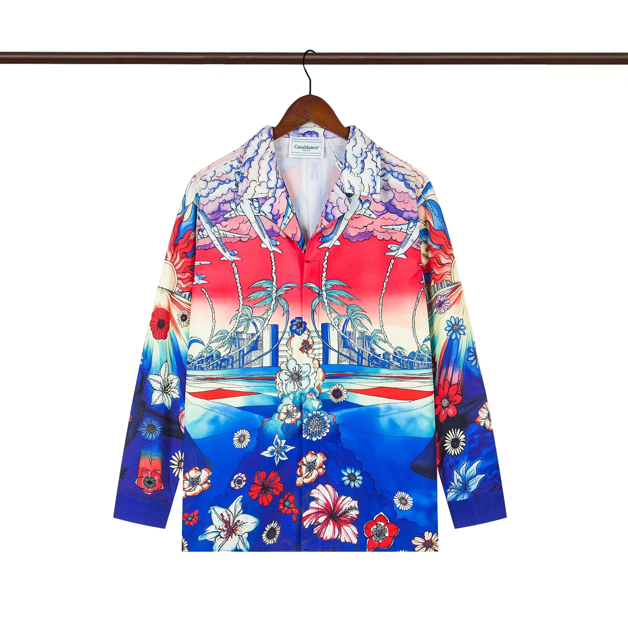C-Blanca Surreal Dream Long-Sleeve Silk Shirt