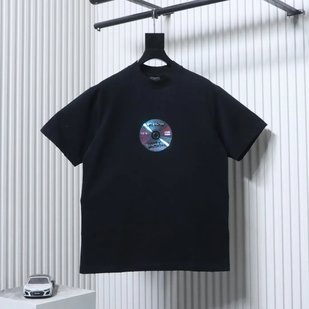 CD Graphic Distressed Cotton T-Shirt