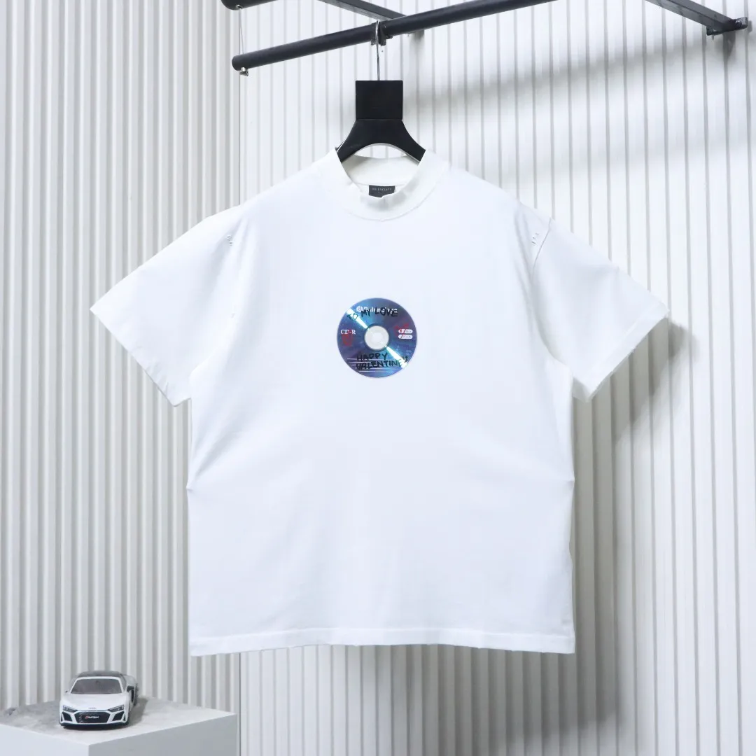 CD Graphic Distressed Cotton T-Shirt