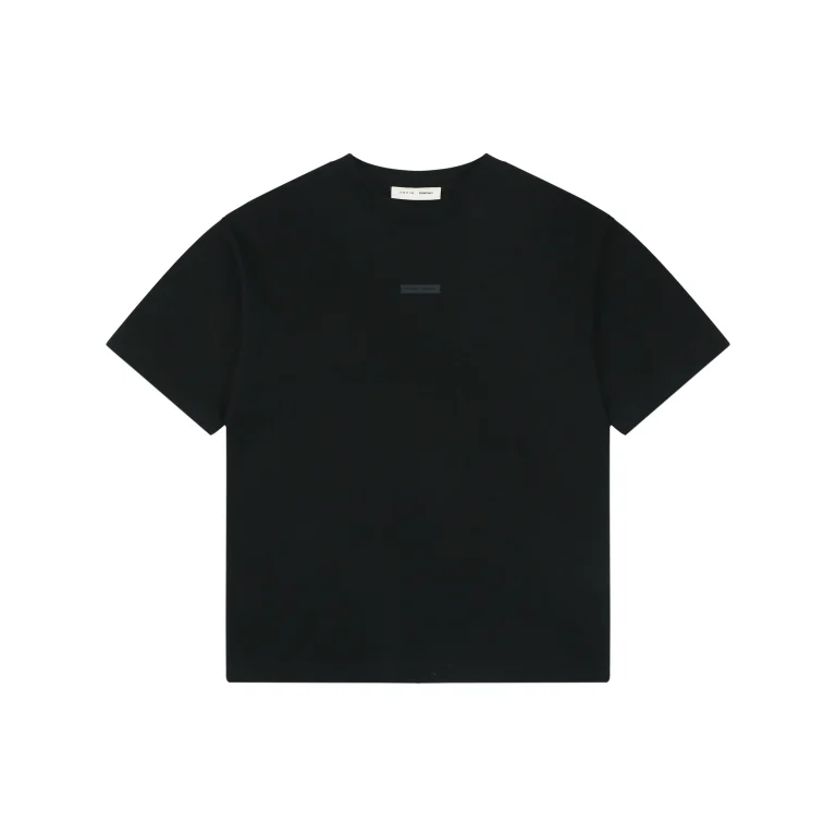 Fear of God Essentials Brushed Metal Logo Cotton T-Shirt - Black