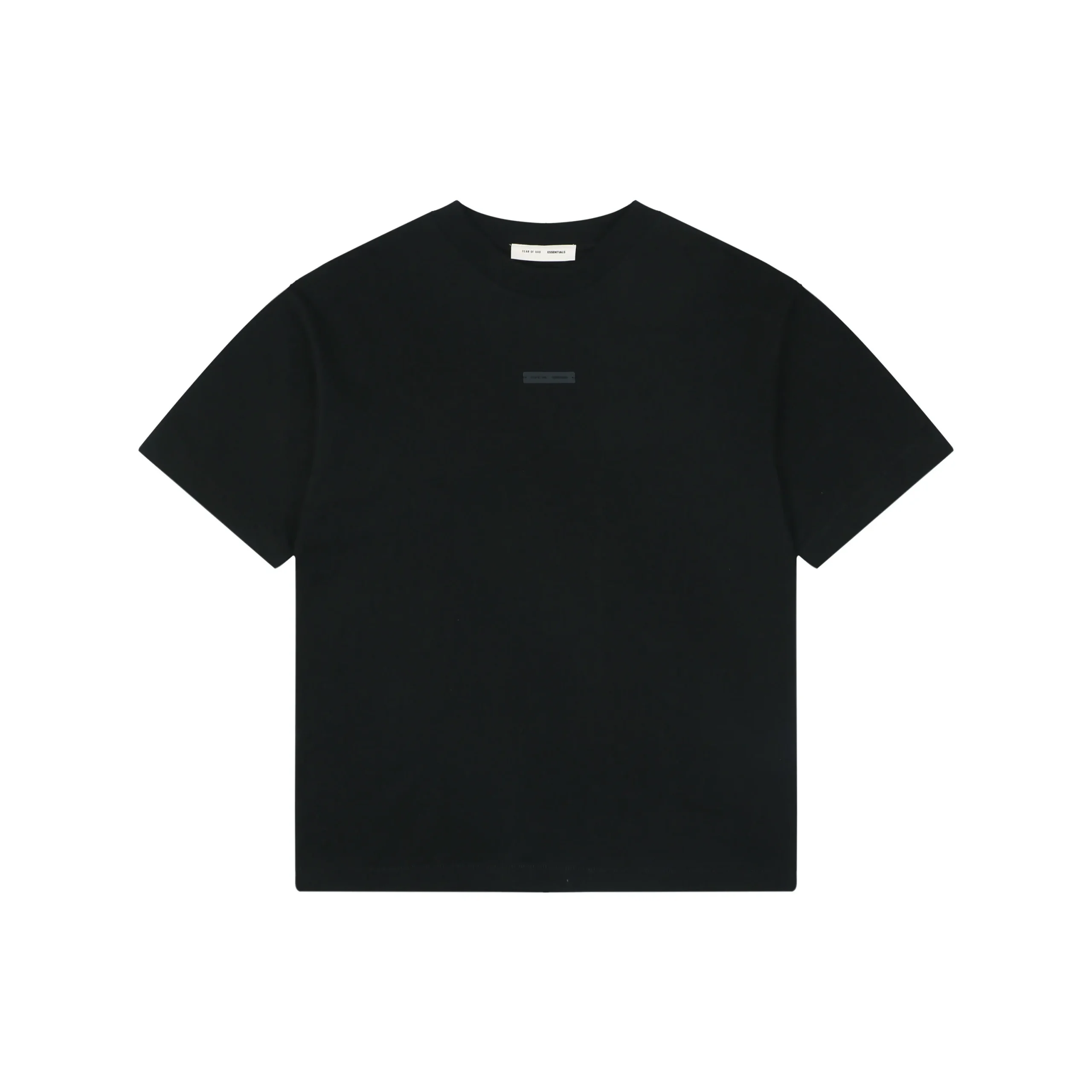 Fear of God Essentials Brushed Metal Logo Cotton T-Shirt - Black