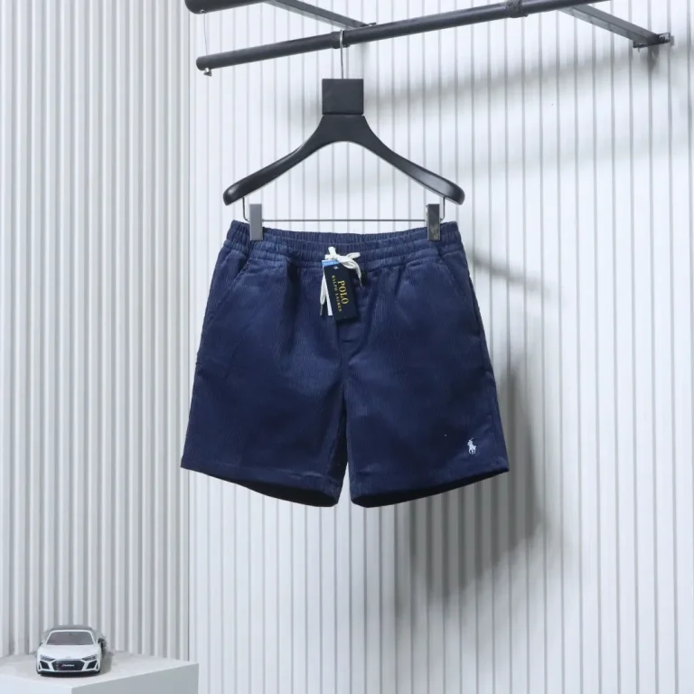 RL Embroidered Pony Logo Corduroy Shorts Color Dark Blue