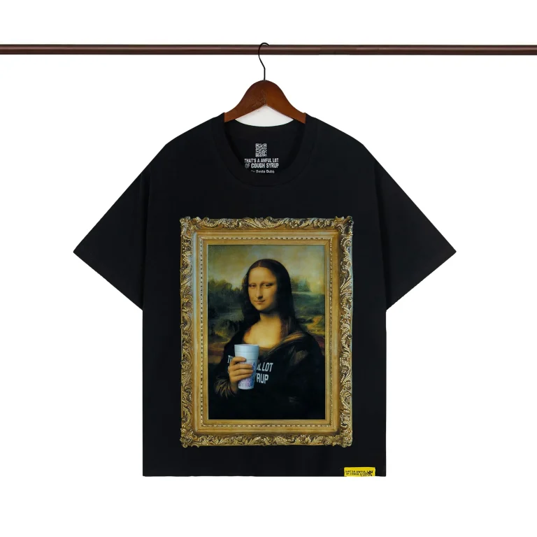 That’s A Awful Lot Of Cough Syrup Mona Lisa Graphic T-Shirt color Black