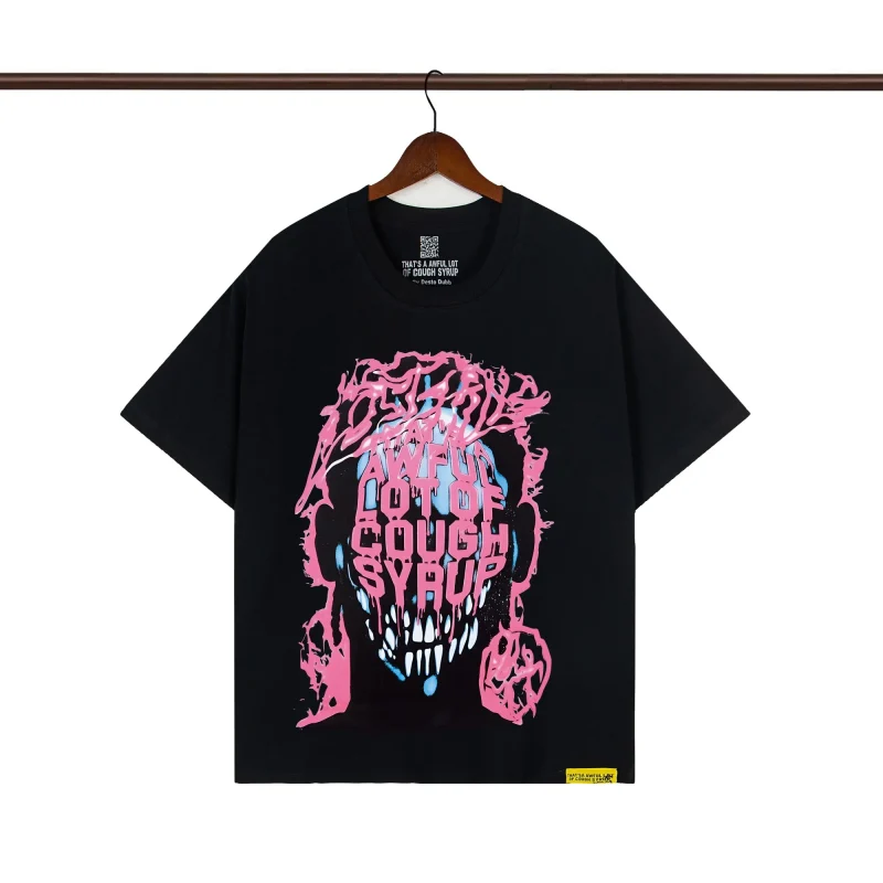 That’s A Awful Lot Of Cough Syrup "Pink Flame Skull" Graphic T-Shirt