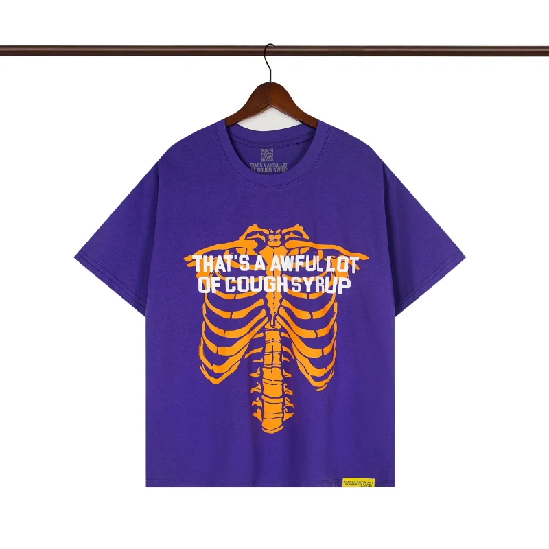 That's A Awful Lot Of Cough Syrup Purple Skeleton Ribcage Graphic T-Shirt