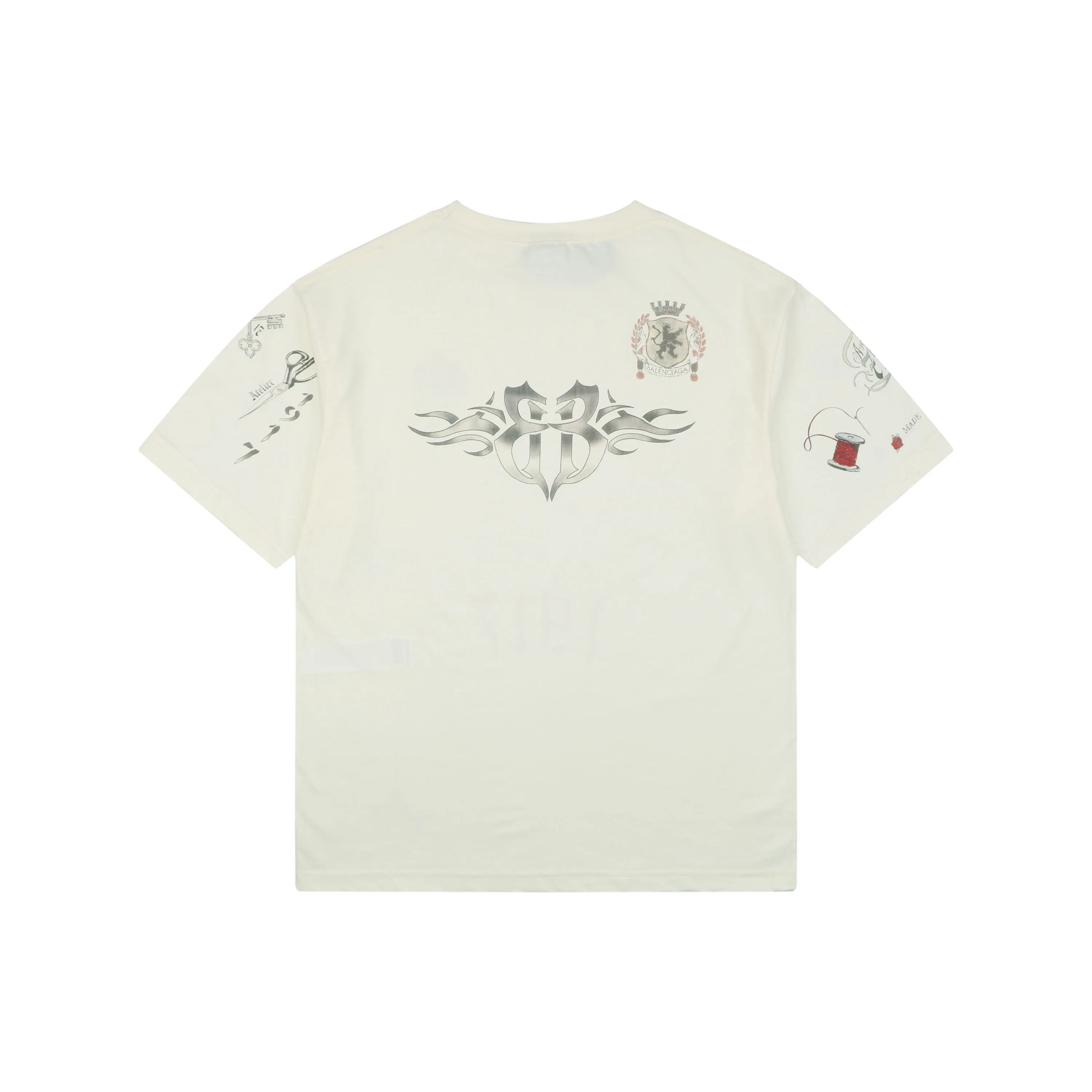 Back of 1917 Rose Print T-Shirt